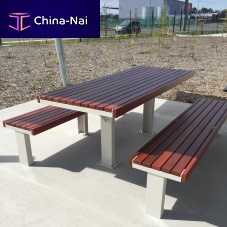 Contemporary picnic table PT02 woodenaluminummetal base