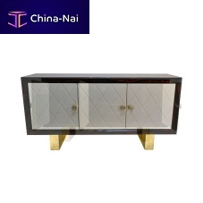 Contemporary sideboard EXOTICMacassar ebonypolished brassleather