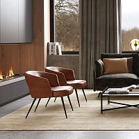 Contemporary armchair NUBO 410101leatherbrownby Santiago Sevillano