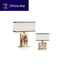 Table lamp FLORIANbrassleathercontemporary