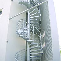 Spiral staircase LINEAperforated metal stepsteel framehome