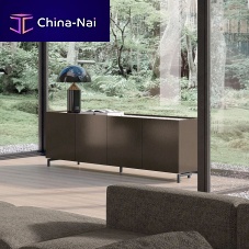 Contemporary sideboard LEAFmetalmelaminewith swing doors