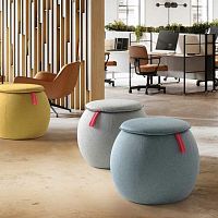 Contemporary pouf SNOWPOUFfabricroundupholstered