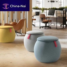 Contemporary pouf SNOWPOUFfabricroundupholstered