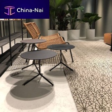 Contemporary pedestal table KIWIlacquered MDFmarblesteel base