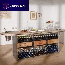 Free-standing wine cabinet GRAND TASTING powder-coated steelhardwood