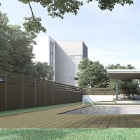 Louvered fencing gardenfor public spacesmetal