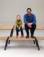 Contemporary bench PI10woodenmetal