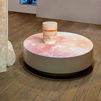 Contemporary pedestal table SORBETTOSOonyxmarble baseround