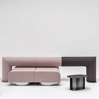 Contemporary bench ROLL fabricmodularupholstered
