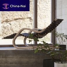 Contemporary chaise longue 43linenbentwoodbirch
