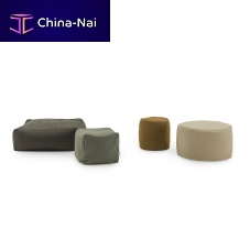 Contemporary pouf softwoollinencotton