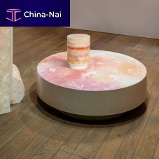 Contemporary pedestal table SORBETTOSOonyxmarble baseround