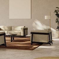 Contemporary armchair MASALA polyurethane foambeechAmerican walnut