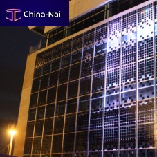 Stick system curtain wall aluminum and glasswith photovoltaic paneltransparent