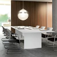 Contemporary conference table QUARANTA5lacquered woodrectangularwith integrated electrical outlet