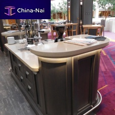 Bar counter NOBLE TROYAengineered stonecurved