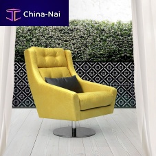 Contemporary armchair CROWNleatherfabricstainless steel