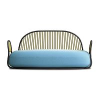 Contemporary sofa CIRCEfabricleatherblue