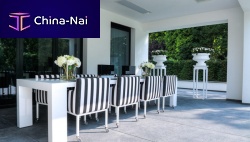Contemporary dining chair 24/7 outdoorfabricstainless steel base