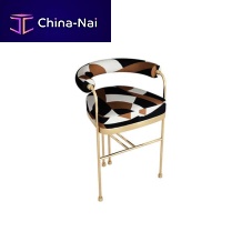 Contemporary bar chair JOANNEindoorvelvetpolished stainless steel base