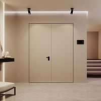 Double leaf door RasoMuro entrygalvanised steelpivoting with offset axis