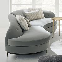 Modular sofa THREES COMPANYsemicirculartraditionalvelvet