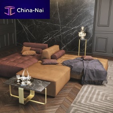Contemporary chaise longue STELLARvelvetliving roombrown