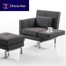 Contemporary armchair amberfabricwith footrestwith headrest