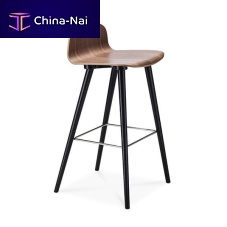 Scandinavian design bar stool BOSTONleatherbeechwalnut