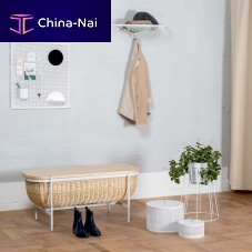 Contemporary bench WILLOW wickermetalstorage