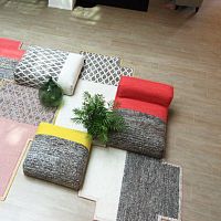 Contemporary fireside chair MANGAS SPACE woolhandmademulti-color