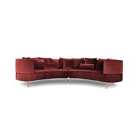 Semicircular sofa MARGRETtraditionalvelvetwhite