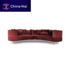 Semicircular sofa MARGRETtraditionalvelvetwhite