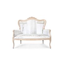 Traditional sofa SHABBY CHICfabricwhitewooden