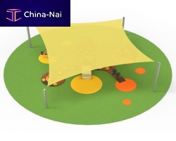 Tensile sail GEOVELA for public spacefor playgroundfor school