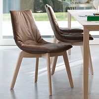 Contemporary dining chair LUIindoorfabricleather
