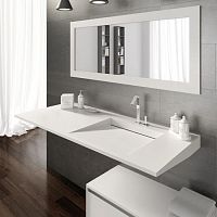 Wall-mounted washbasin FLOW20resinwith counterwith mirror