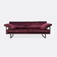 Industrial style sofa BRAD S10fabricleatherbrown