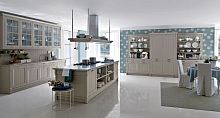 Traditional kitchen VINTAGEwoodenislandwith handle