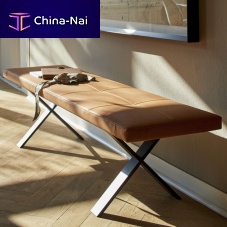 Contemporary daybed LAX leathersolid woodfabric