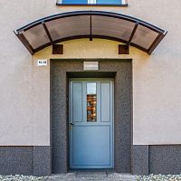 Entry door A2sheet steelswingsemi-glazed