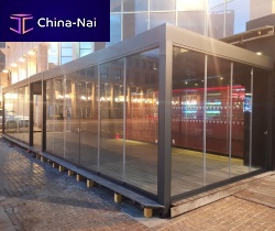 Panel curtain wall aluminum and glassacoustictransparent