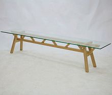 Contemporary bench CINDERELLA APORT oakglass