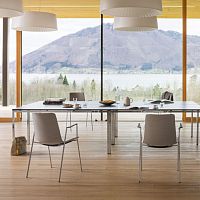 Contemporary chair NOOIindoorwoodenmetal base