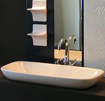 Countertop washbasin UMAsandstonerectangularcontemporary
