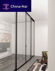 Sliding partition QUADRAglazeddouble-glazedaluminum