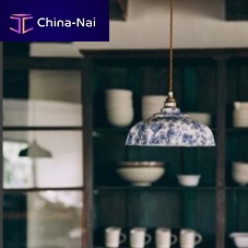 Pendant lamp CAMPBELLbrassnickelporcelain