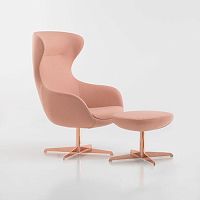 Contemporary armchair PL 5001velvetsynthetic leathersteel