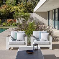 Contemporary club chair RANCHOfabricaluminumgray